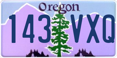 OR license plate 143VXQ