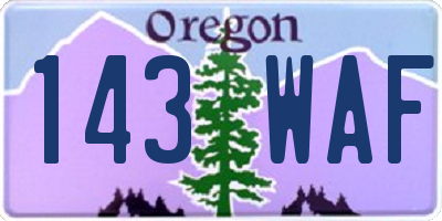 OR license plate 143WAF
