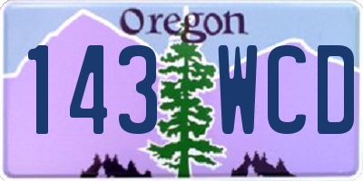 OR license plate 143WCD