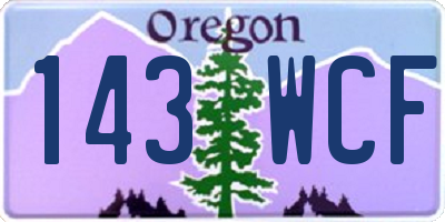 OR license plate 143WCF