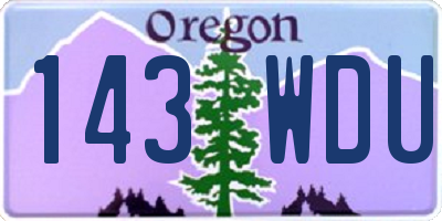 OR license plate 143WDU