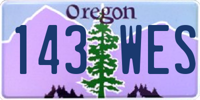 OR license plate 143WES