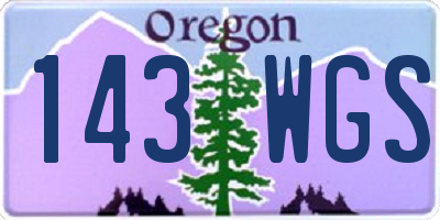 OR license plate 143WGS