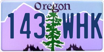 OR license plate 143WHK