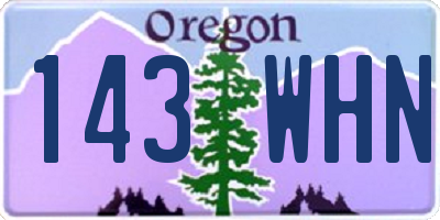 OR license plate 143WHN