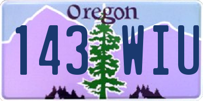 OR license plate 143WIU