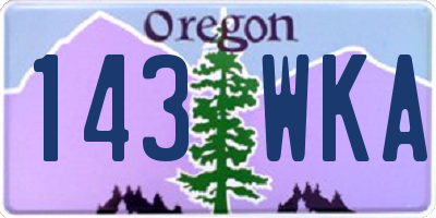 OR license plate 143WKA