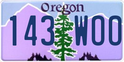 OR license plate 143WOO