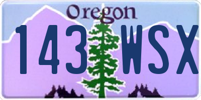 OR license plate 143WSX