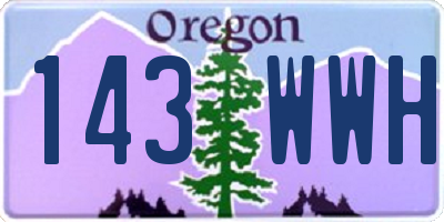OR license plate 143WWH