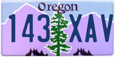 OR license plate 143XAV