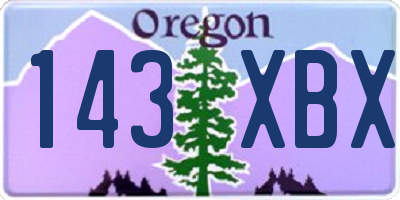 OR license plate 143XBX