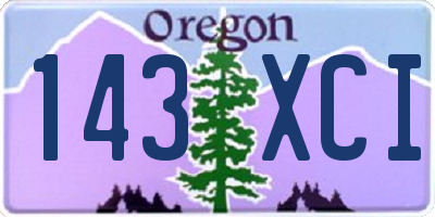 OR license plate 143XCI