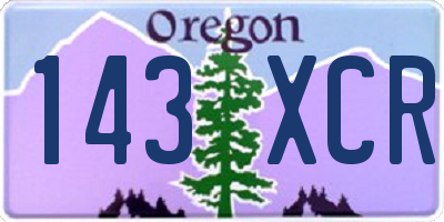 OR license plate 143XCR