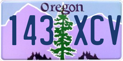 OR license plate 143XCV