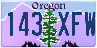 OR license plate 143XFW