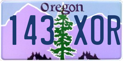 OR license plate 143XOR