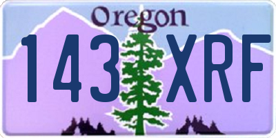 OR license plate 143XRF