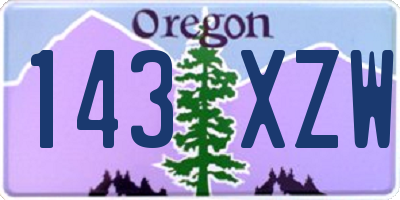 OR license plate 143XZW