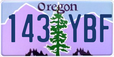 OR license plate 143YBF