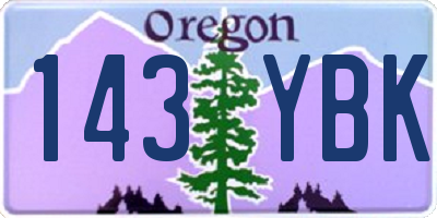 OR license plate 143YBK