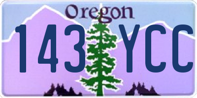 OR license plate 143YCC