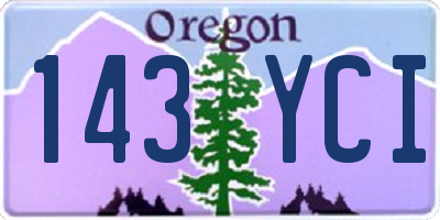 OR license plate 143YCI