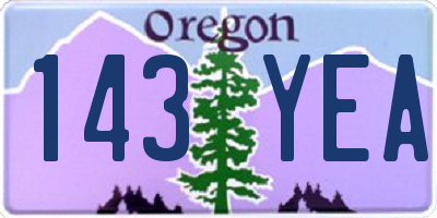 OR license plate 143YEA