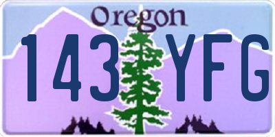 OR license plate 143YFG
