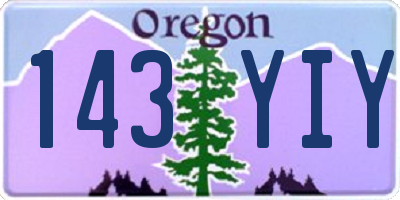 OR license plate 143YIY