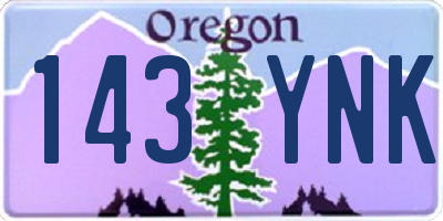 OR license plate 143YNK
