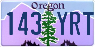 OR license plate 143YRT