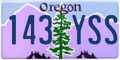OR license plate 143YSS