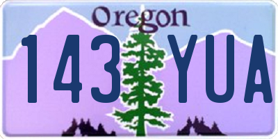 OR license plate 143YUA