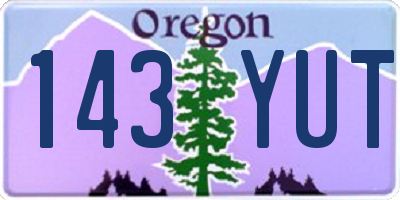 OR license plate 143YUT