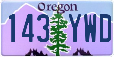 OR license plate 143YWD