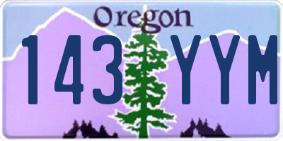 OR license plate 143YYM