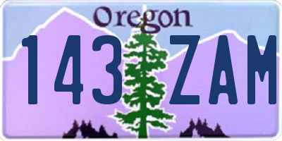 OR license plate 143ZAM