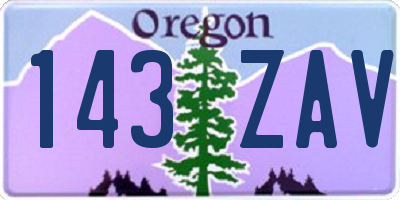 OR license plate 143ZAV