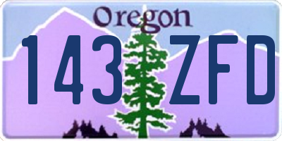 OR license plate 143ZFD