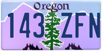 OR license plate 143ZFN