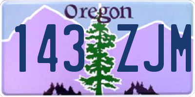 OR license plate 143ZJM