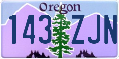 OR license plate 143ZJN
