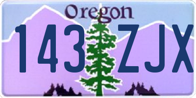 OR license plate 143ZJX
