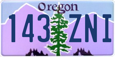 OR license plate 143ZNI