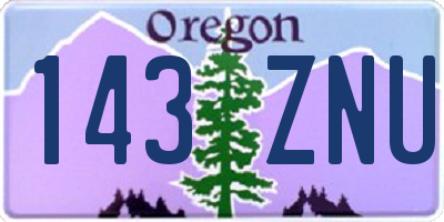 OR license plate 143ZNU