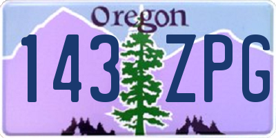 OR license plate 143ZPG