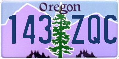 OR license plate 143ZQC