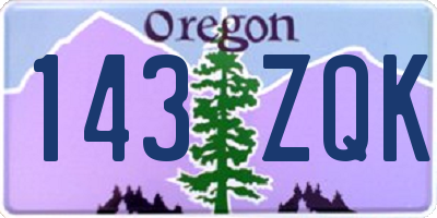 OR license plate 143ZQK