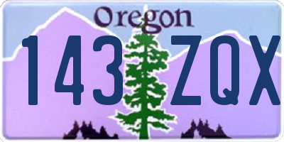 OR license plate 143ZQX